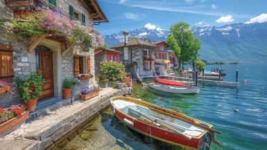 Village alpin préservé Évasion médiévale au bord du lac Léman
