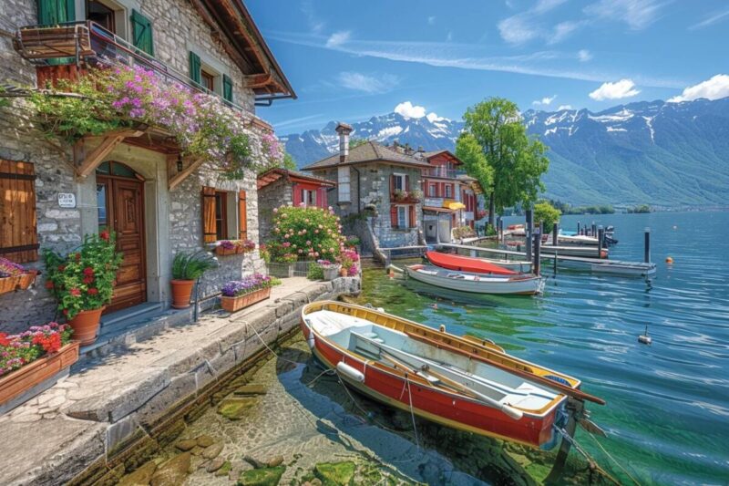 Village alpin préservé Évasion médiévale au bord du lac Léman