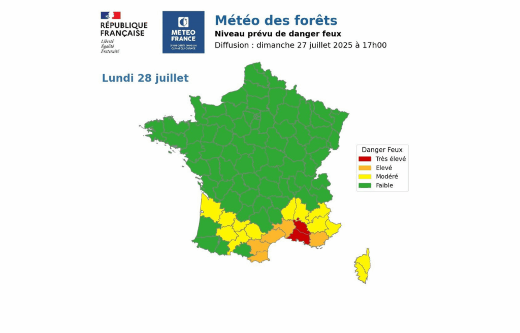 Feux de forêt les Bouches-du-Rhône et le Vaucluse en vigilance rouge